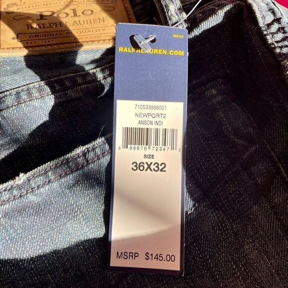 RALPH LAUREN THE VARICK STRAIGHT SLIM JEANS W36 L32 100% COTTON NWT - Picture 9 of 9